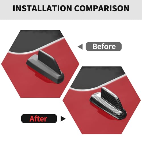 RT-TCZ RTTCZ Roof Antenna Cover Trim Decoration Exterior Accessories for Chevy SilveradoSuburbanTahoe 20142018for GMC YukonSierra 20142018for Cadillac Escalade 20142018 Black Carbon Fiber - Image 3