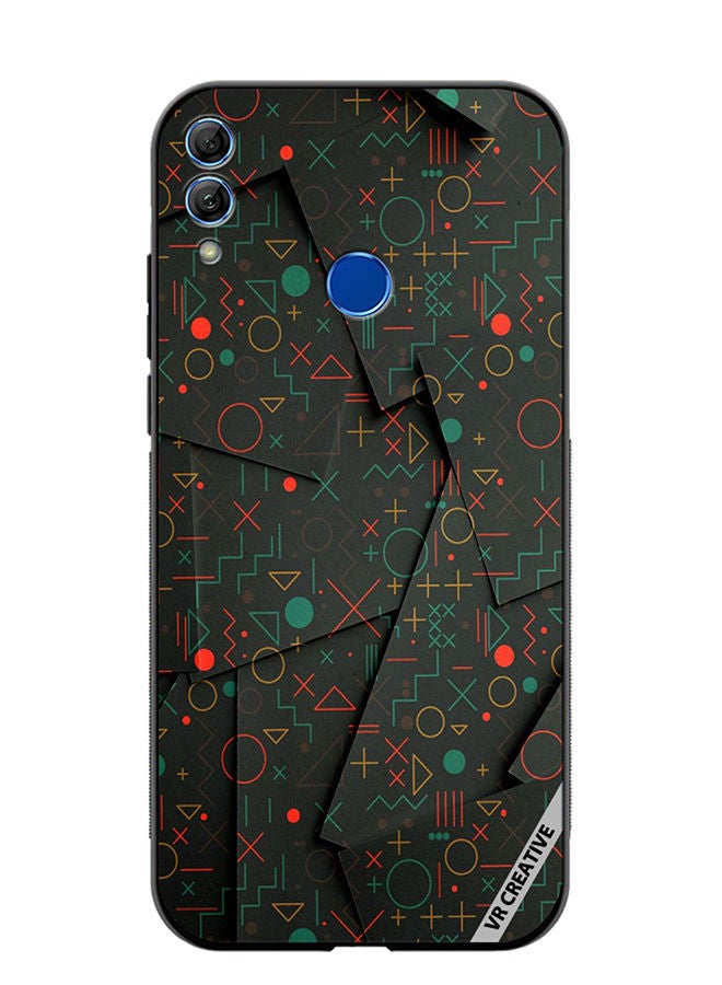 Protective Case Cover For Honor 10 Lite Geometric Circles Design Multicolour