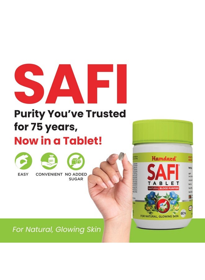 Hamdard أقراص حمدارد سافي لبشرة صحية ومتألقة | عبوة من 2 | منقي دم طبيعي | مضاد للبكتيريا ومزيل للسموم - 60 قرص لكل منها - Image 2