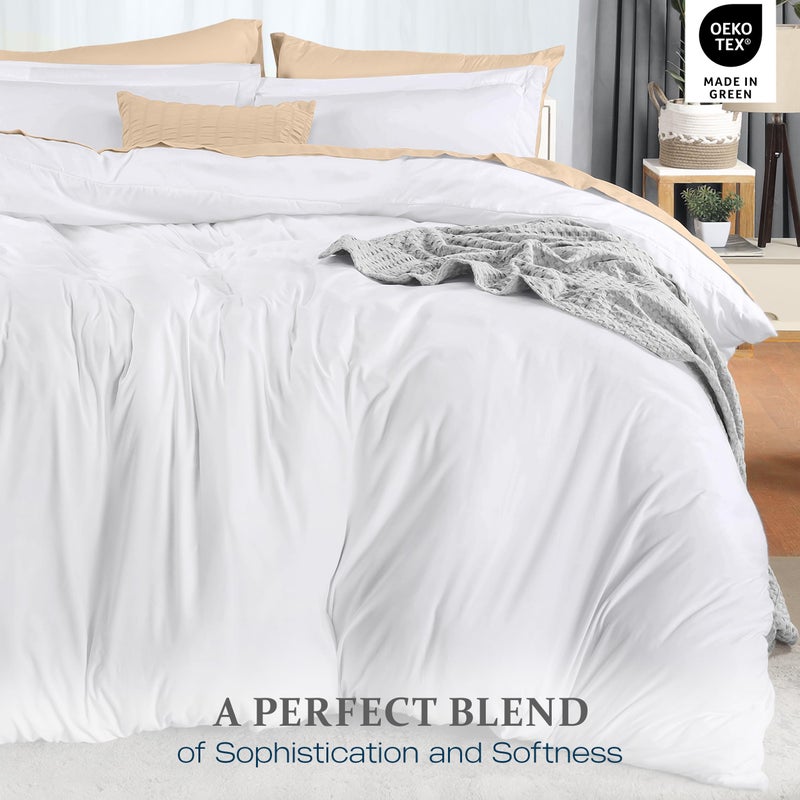Utopia Bedding Duvet Cover King Size - 3 Piece with Zipper Closure - 1 Comforter Cover 104X90 Inches & 2 Pillow Shams 20X36 Inches (White) Comforter Not Included - Image 5