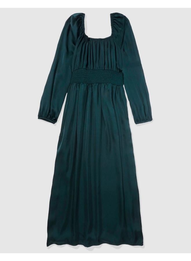 Aerie Emerald Shirred Dress - Image 1