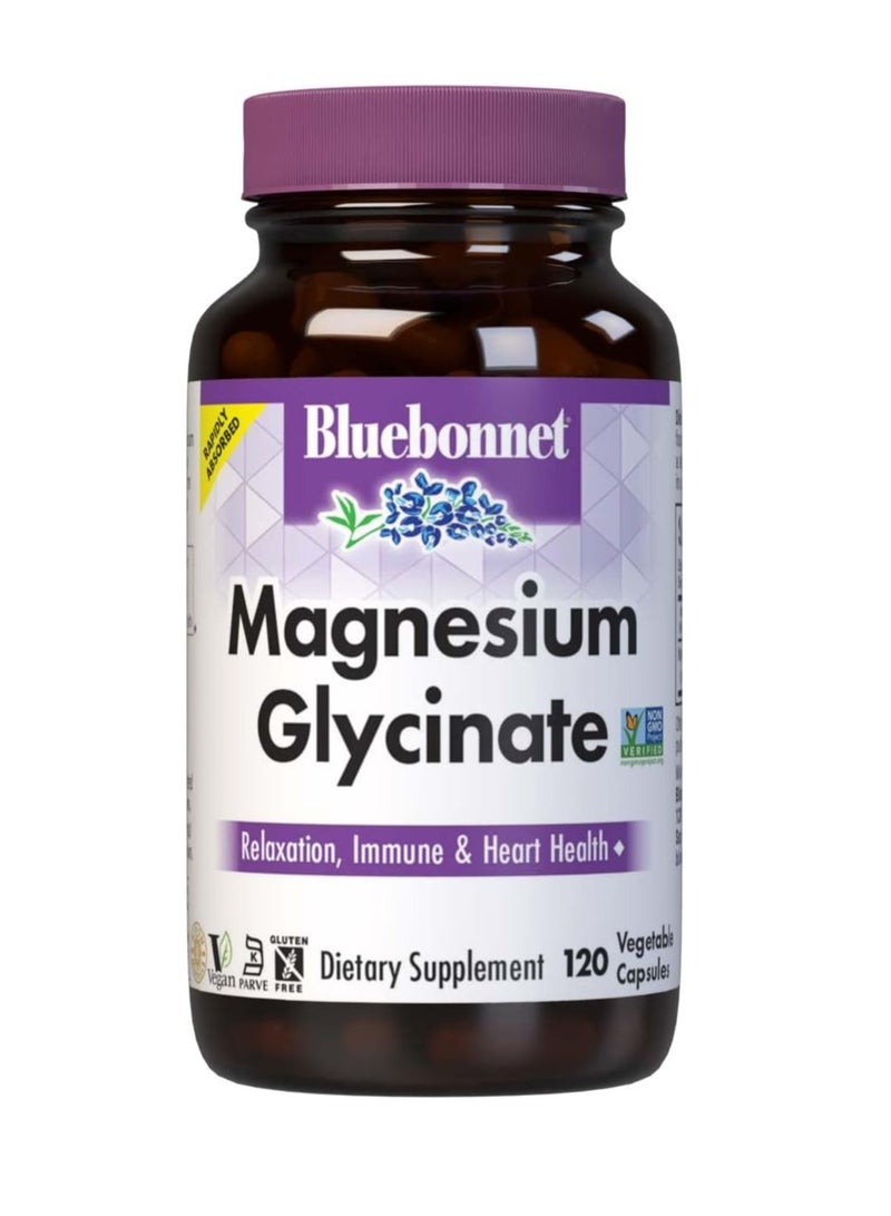Bluebonnet Nutrition Magnesium Glycinate 400 Mg Maximum Absorption Mineral Complex Supports Energy Production And Enzyme Function Nongmo Soyfree Glutenfree 120 Veggie Capsules - Image 1