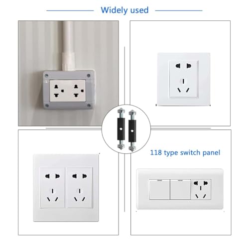 MTRoyaldia 20 PCS 118 Type Switch Socket Cassette Repair, Electrical Box Screws Support Rod Switch Universal Outlet Repairer Wall Mount Switch Box Repair Device with Wrench - Image 5