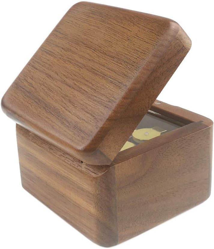 Sinzyo Natural Wooden Music Box with Customizable Photos Wind Up Musical Box Gifts for Christmas,Birthday and Valentine's Day(Simple Walnut, Tone:Can't Help Falling in Love) - Image 3