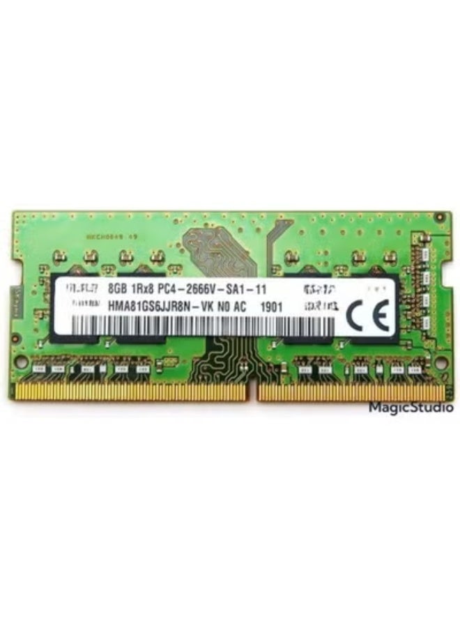 ذاكرة RAM للابتوب DDR4 بسعة 8 جيجابايت وتردد 2666 ميجاهرتز، وحدة SO-DIMM PC4-21300 بتصميم 1Rx8، ترقية عالية الأداء للأجهزة المتوافقة