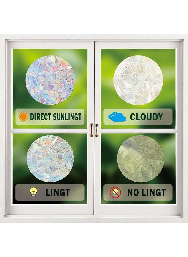 Blync 6pcs Spring Summer Daisy Window Stickers, Double-Side Glass Decals Shiny Rainbow Prism Anti Collision Window Clings for Mirror Glass Display Shop Office School Supplies Reusable (12Daisy) - Image 3