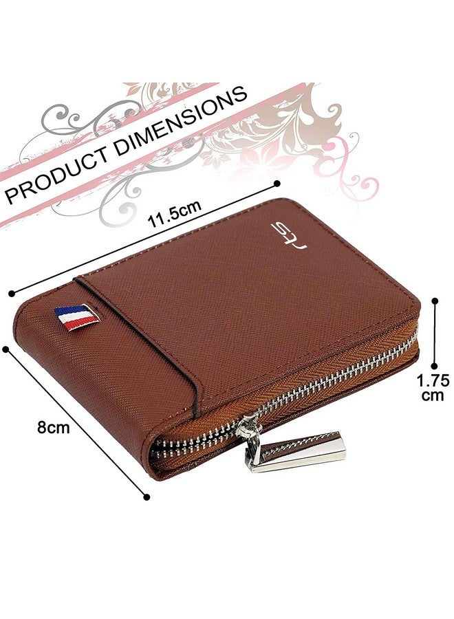 rts New Imported RFID Protected 9 Slot Men's Wallets Genuine PU Leather Credit Debit ATM Business Card Holder Protector with Zipper Case Money Coin Purse for Men, Women, Festive Gifting Valentines - Image 3