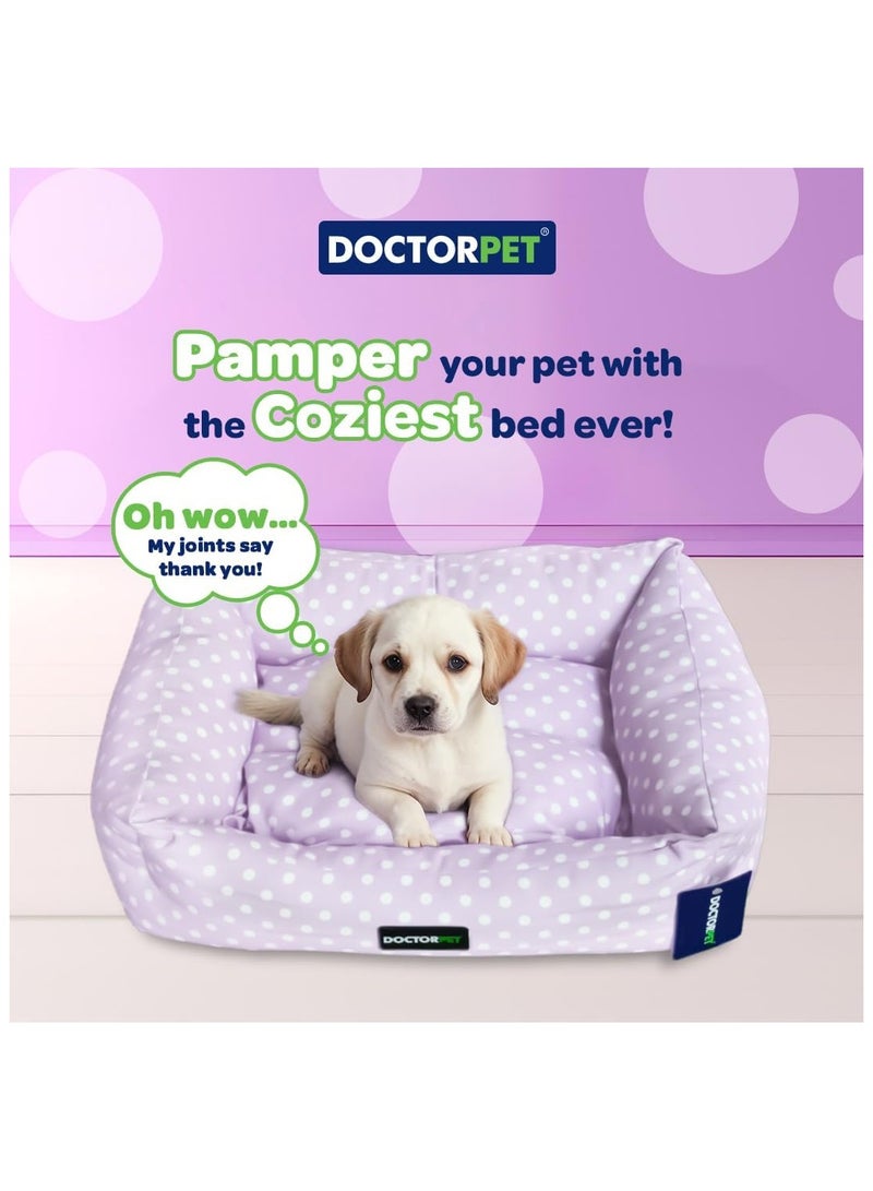 DOCTERPET سرير الحيوانات الأليفة مستطيل من دكتور بيت سلسلة ماكارون متوسط - 70x60x22 سم - قماش ناعم قابل للغسل، وسادة قابلة للعكس، قاعدة غير قابلة للانزلاق - مثالي للقطط والكلاب المتوسطة - Image 4