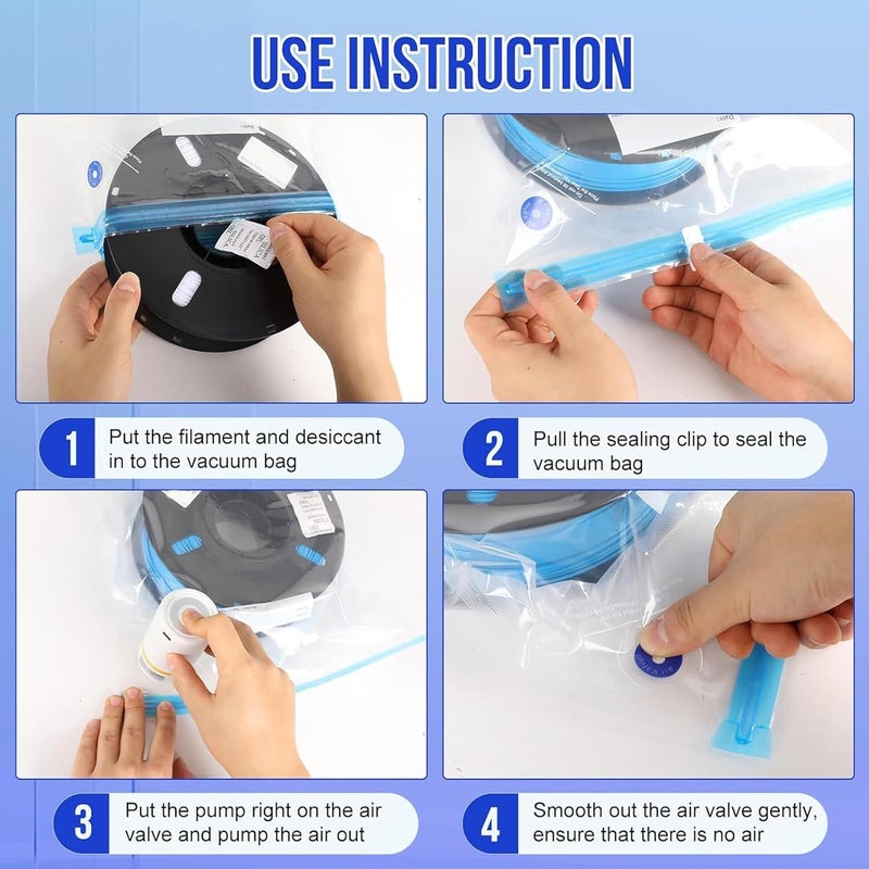 مضخة هواء محمولة قابلة لإعادة الشحن عبر منفذ USB لأكياس التفريغ وتخزين خيوط الطابعة ثلاثية الأبعاد - Image 4