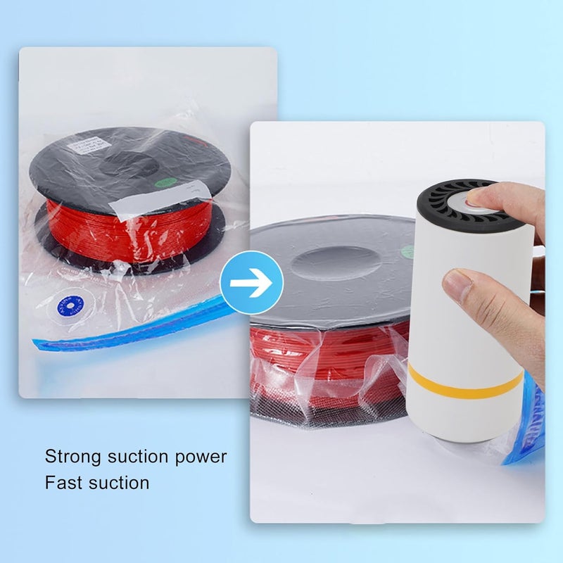 مضخة هواء محمولة قابلة لإعادة الشحن عبر منفذ USB لأكياس التفريغ وتخزين خيوط الطابعة ثلاثية الأبعاد - Image 5