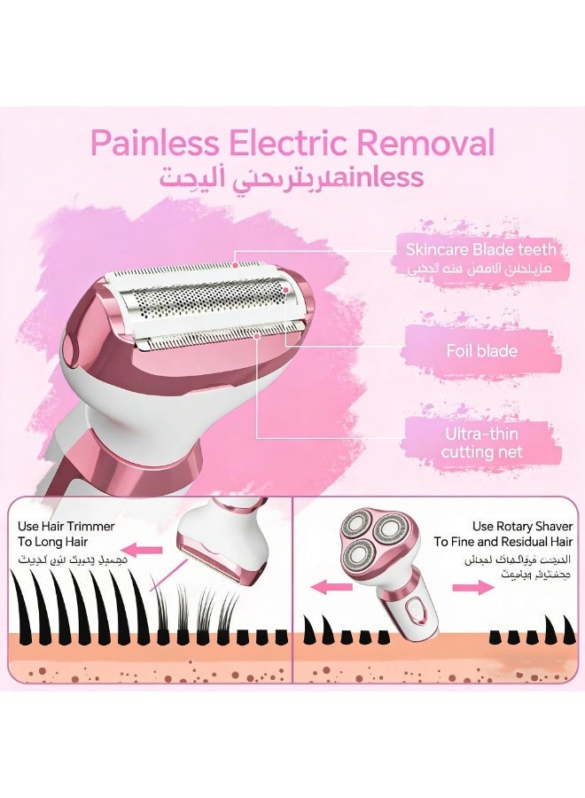 Kueh Electric Razors for Women, 4-in-1 Women’s Facial Hair Removal, Face Shaver Ebrow Trimmer Pubic Shaver Bikini Trimmer Portable Ladies Womens Razors for Shaving - Image 3