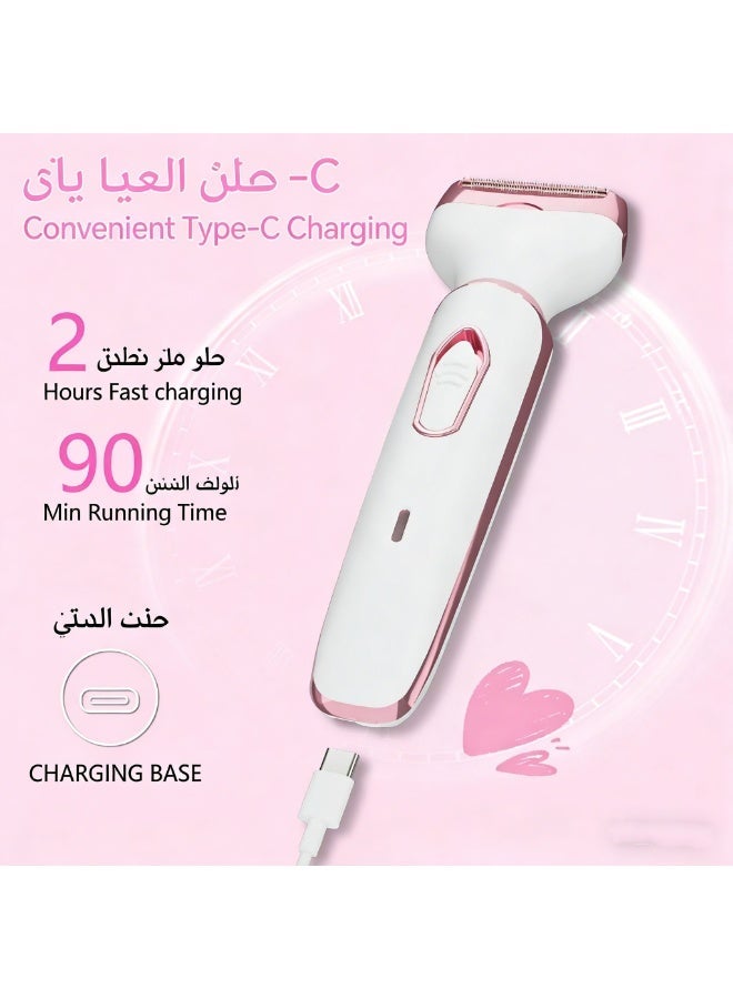 Kueh Electric Razors for Women, 4-in-1 Women’s Facial Hair Removal, Face Shaver Ebrow Trimmer Pubic Shaver Bikini Trimmer Portable Ladies Womens Razors for Shaving - Image 4