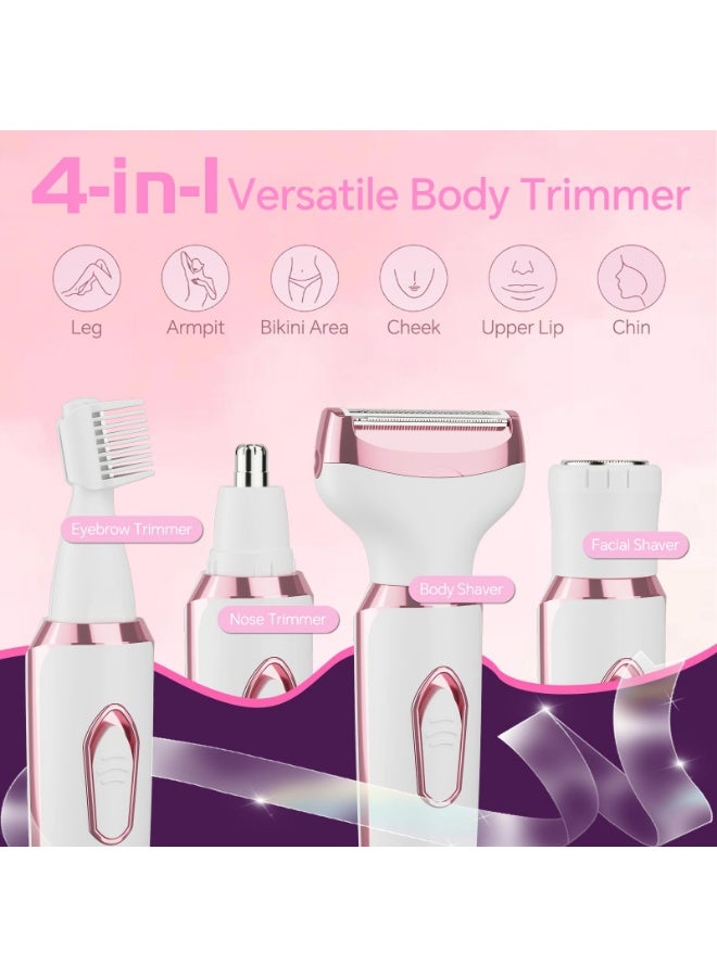 Kueh Electric Razors for Women, 4-in-1 Women’s Facial Hair Removal, Face Shaver Ebrow Trimmer Pubic Shaver Bikini Trimmer Portable Ladies Womens Razors for Shaving - Image 2