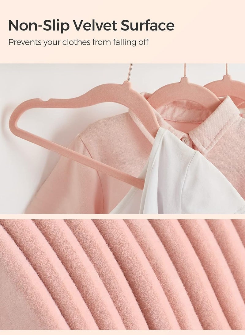 BLOOMING TIME 100pc Heavy Duty Velvet Hangers - Non-Slip Space Saving Clothes Hangers with 360° Swivel Hooks - Image 2