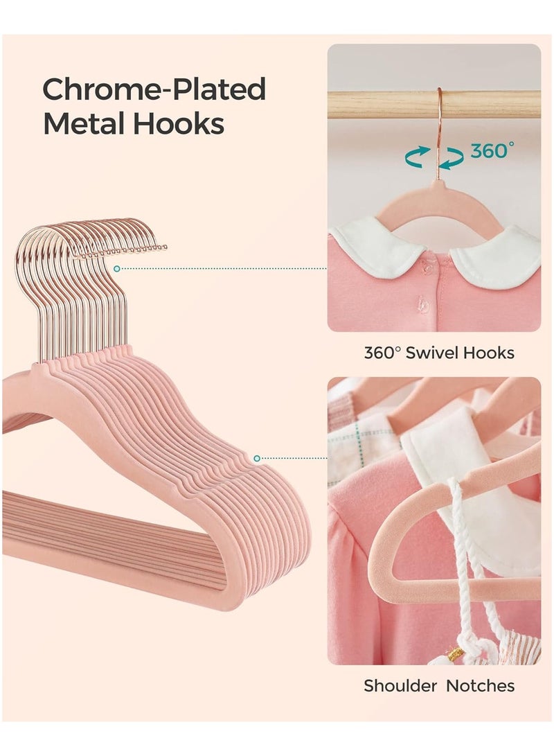 BLOOMING TIME 100pc Heavy Duty Velvet Hangers - Non-Slip Space Saving Clothes Hangers with 360° Swivel Hooks - Image 4