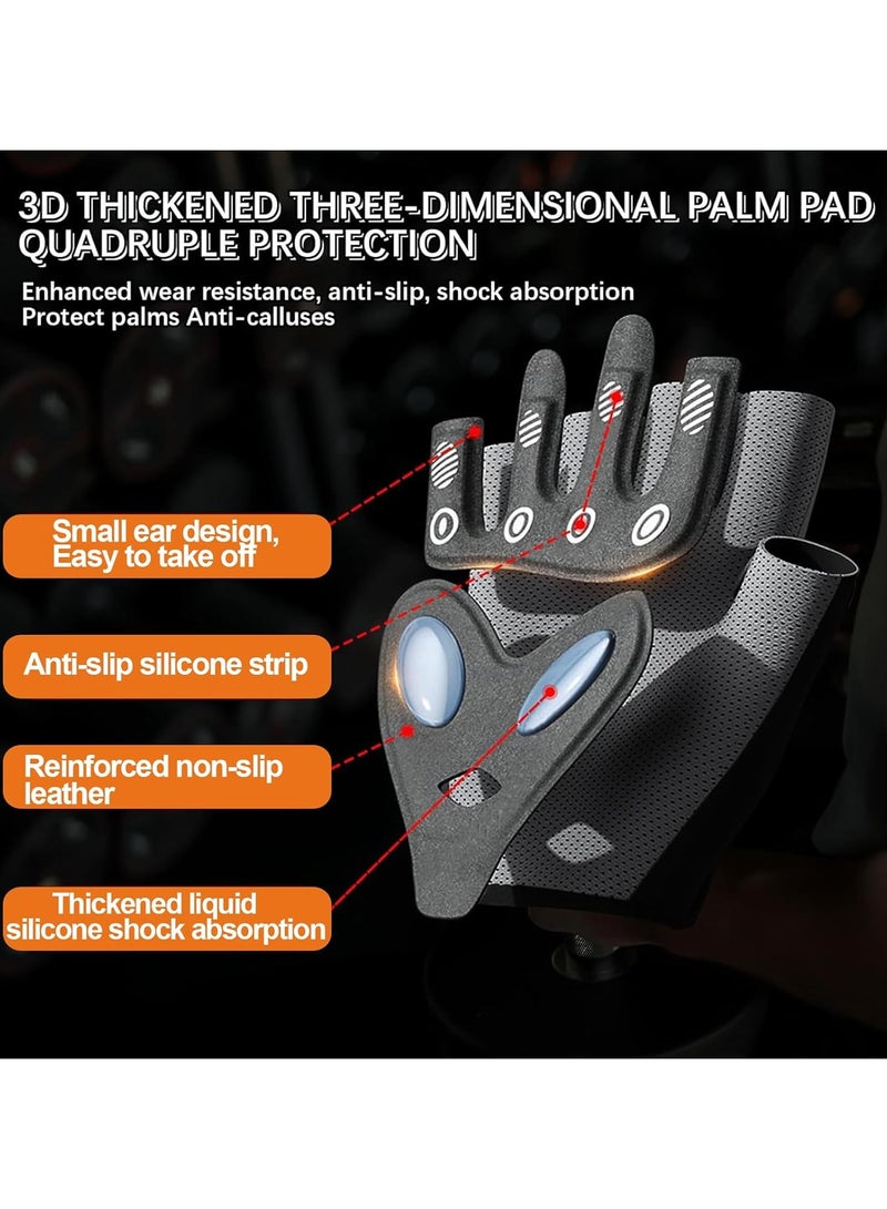 PYC Fitness Gloves,Suitable For Weightlifting In Byms,Bicycles,Sports,Fitness,And Training,And Breathable And Non Slip Silicone Pads For Palm Protection  - Image 2