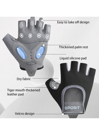 Fitness Gloves,Suitable For Weightlifting In Byms,Bicycles,Sports,Fitness,And Training,And Breathable And Non Slip Silicone Pads For Palm Protection - view 3