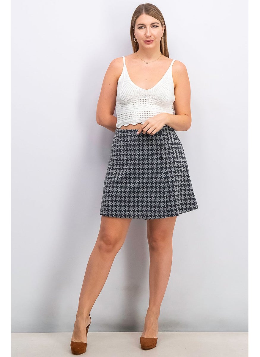 Tchibo - Women Textured Mini Skirt, Black - Image 1