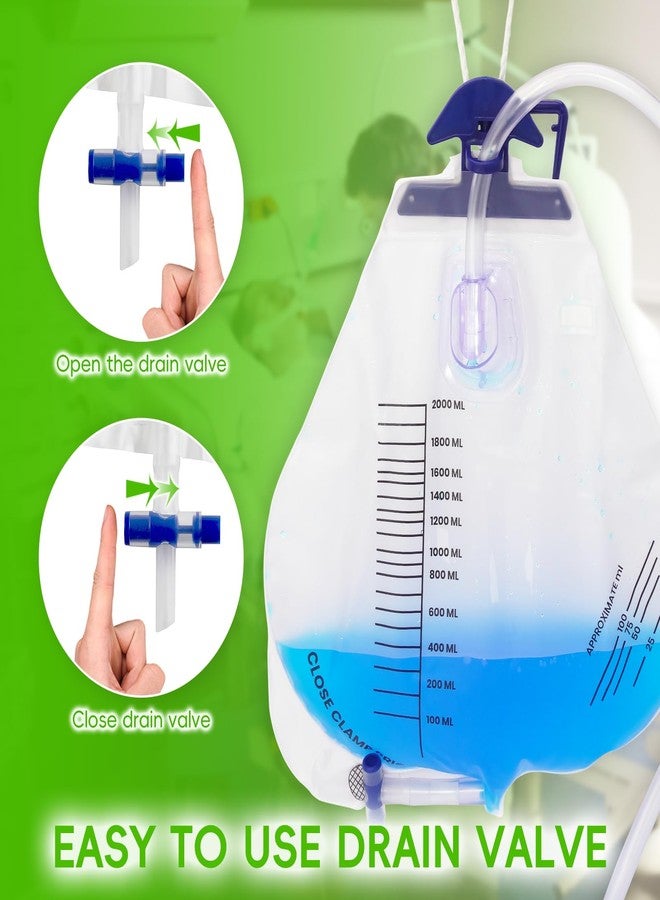 Yiisin 2000ML Catheter Bags for Men,Urine Bags External Catheter Bag for Men,0.4"Diameter/48" Long Drainage Tube,Clips and Hanging Hook,Professional Urinary Drainage Bag for Home,5Pcs - Image 4