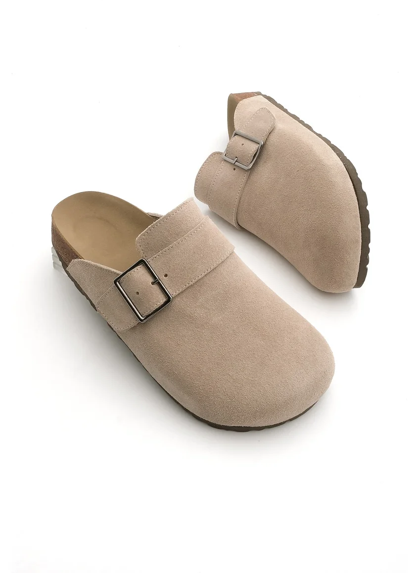 مارجين Margin Women's Leather Eva Sole Closed Buckle Daily Slippers Sumpa