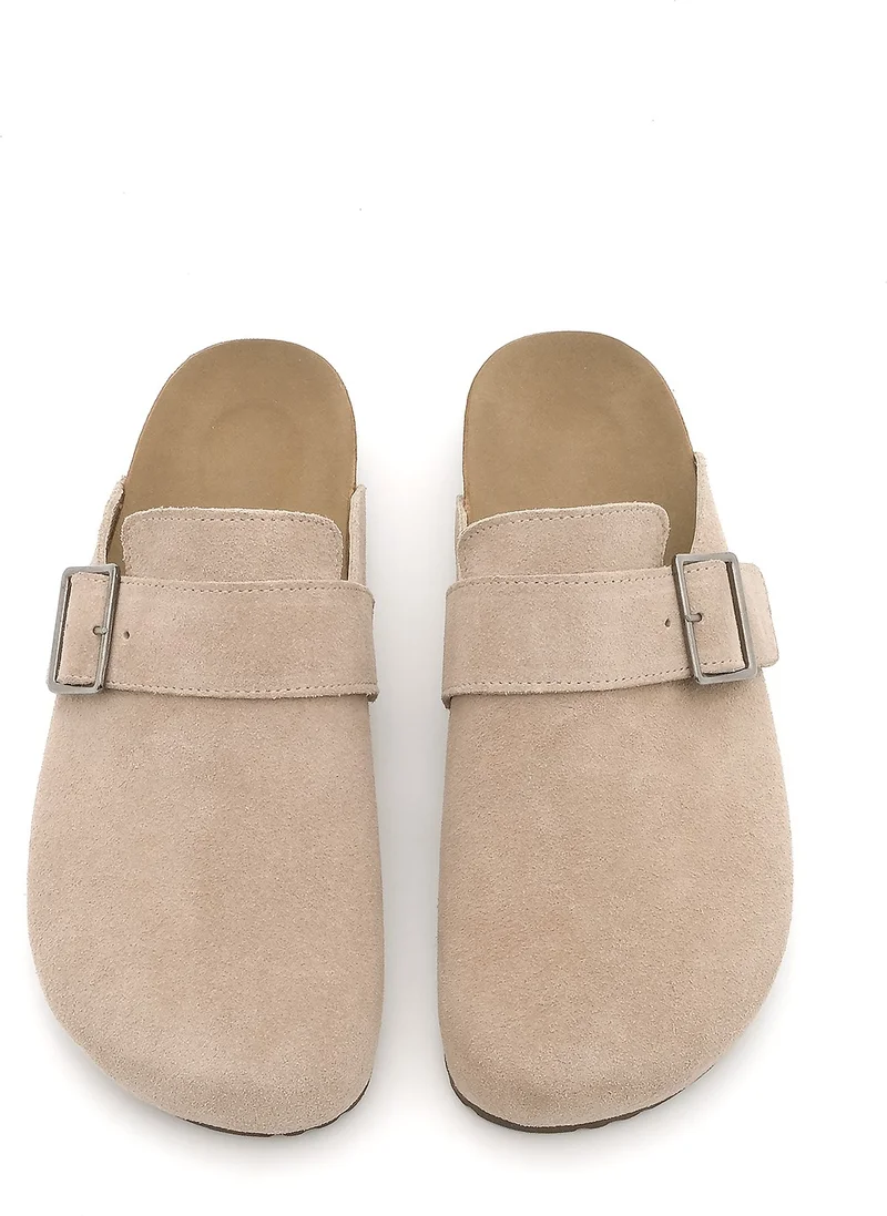 MARJIN Margin Women's Leather Eva Sole Closed Buckle Daily Slippers Sumpa