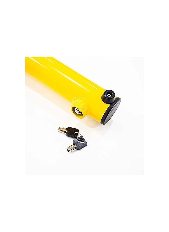 BERRY Berry 670mm Parking Barrier – Yellow Anti-Parking Bollard with Heavy Duty Base & Key Lock | Easy Operation, Manual Lock (Screws Not Included)  - Image 2