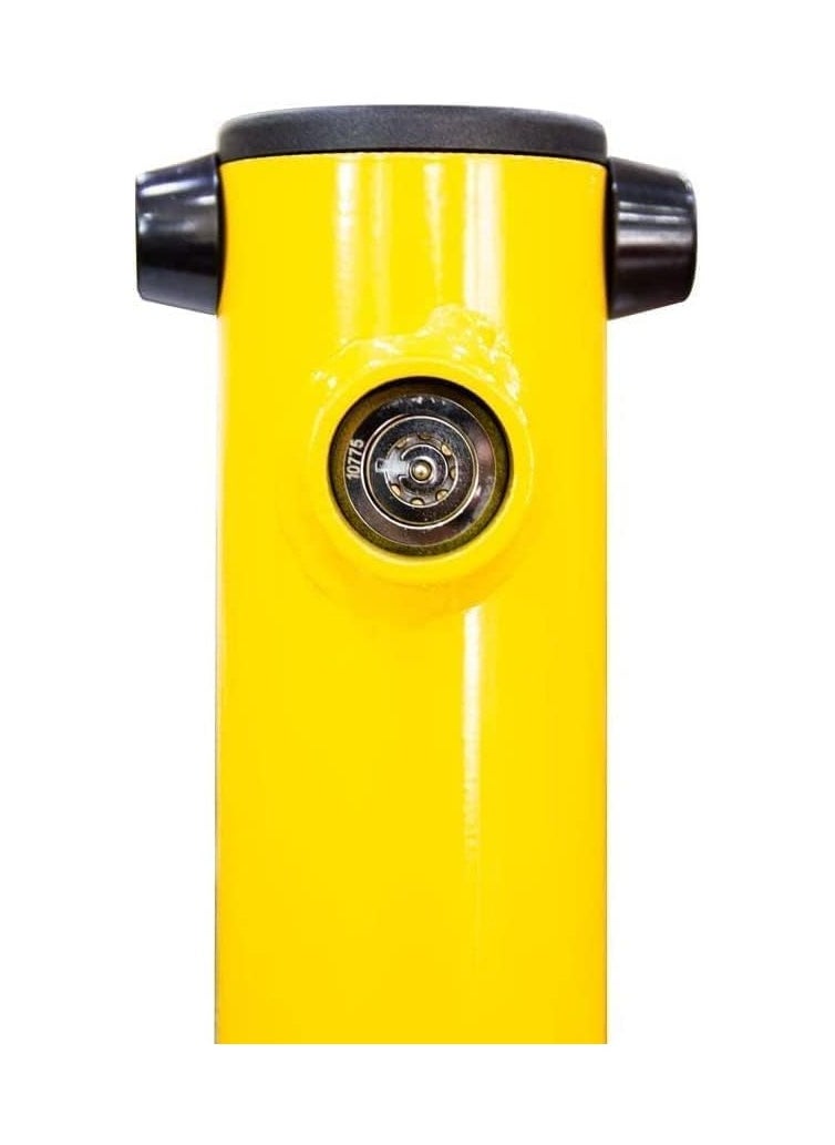 BERRY Berry 670mm Parking Barrier – Yellow Anti-Parking Bollard with Heavy Duty Base & Key Lock | Easy Operation, Manual Lock (Screws Not Included)  - Image 4