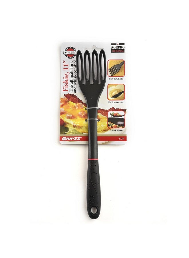 Norpro Norpro 1728 Grip-EZ Fiskie, 11 Inch, The Ultimate Fork-and-Whisk Combo, One Size, Black  - Image 1