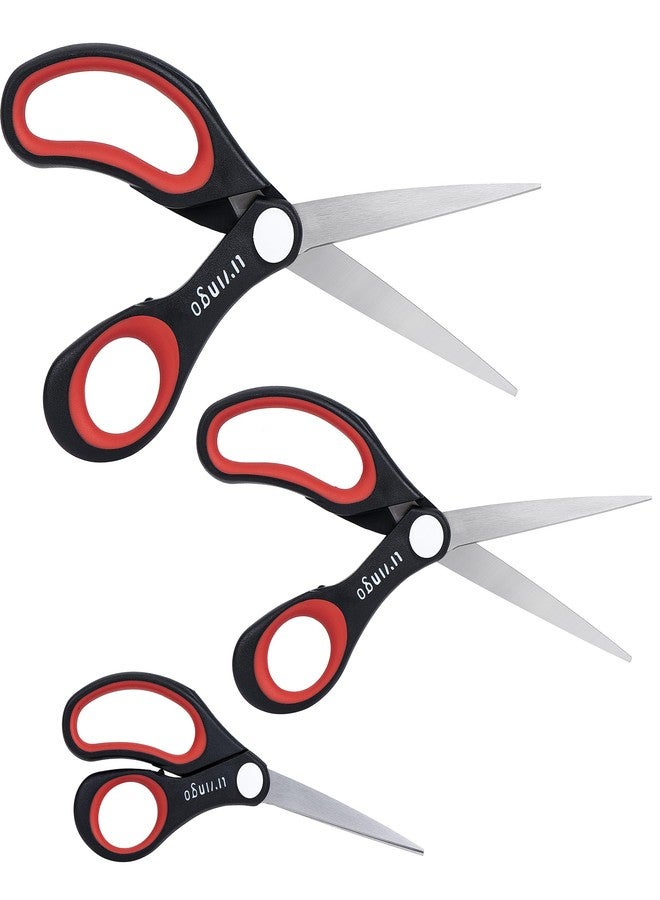 LIVINGO All Purpose Scissors Set - 4 Pack Sharp Multipurpose Heavy Duty Shears for Kitchen Cooking Sewing Fabric Cutting Poultry Food Paper Craft Office Household School Multi Pack Utility Shears - Image 4