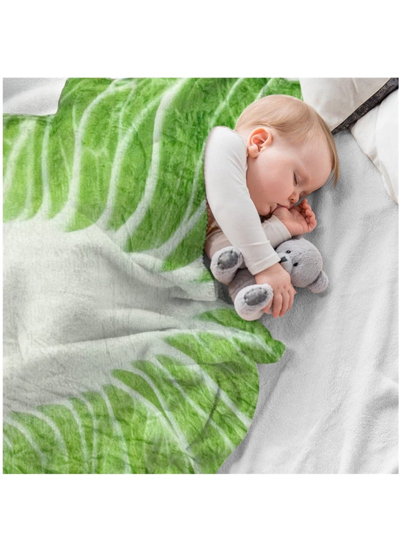 Excefore Baby Wrap Blanket Cabbage Leaf Baby Swaddle Blanket Super Soft Comfort Blanket Newborn Soft Plush Flannel Blanket with Cabbage Hat Essential Children Clothing for Home Office Travel - Image 3