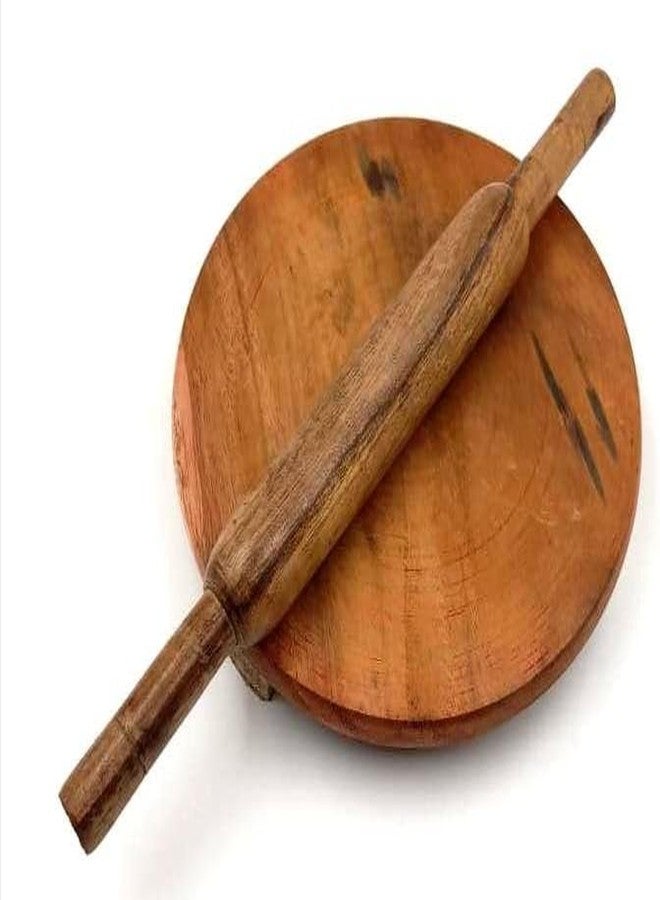 SHLINCO Traditional Wooden Rolling Pin and Chakla Board Set, Kitchen Rolling Tools for Roti and Chapati - Image 1