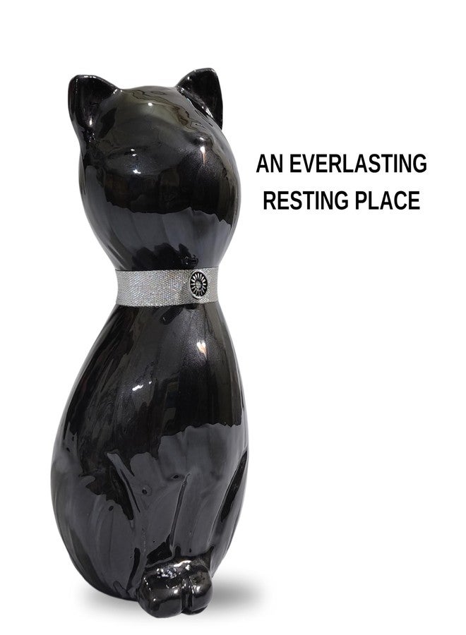 AYZCORP Cat Memorial Urn, Beautiful Container for Ashes - Cremation Keepsake for Remembering Pets - Decorative cat urn-Black,Purple Finish urn 42 Cubic Inch Capacity-URN for cat Ashes (Black) - Image 4