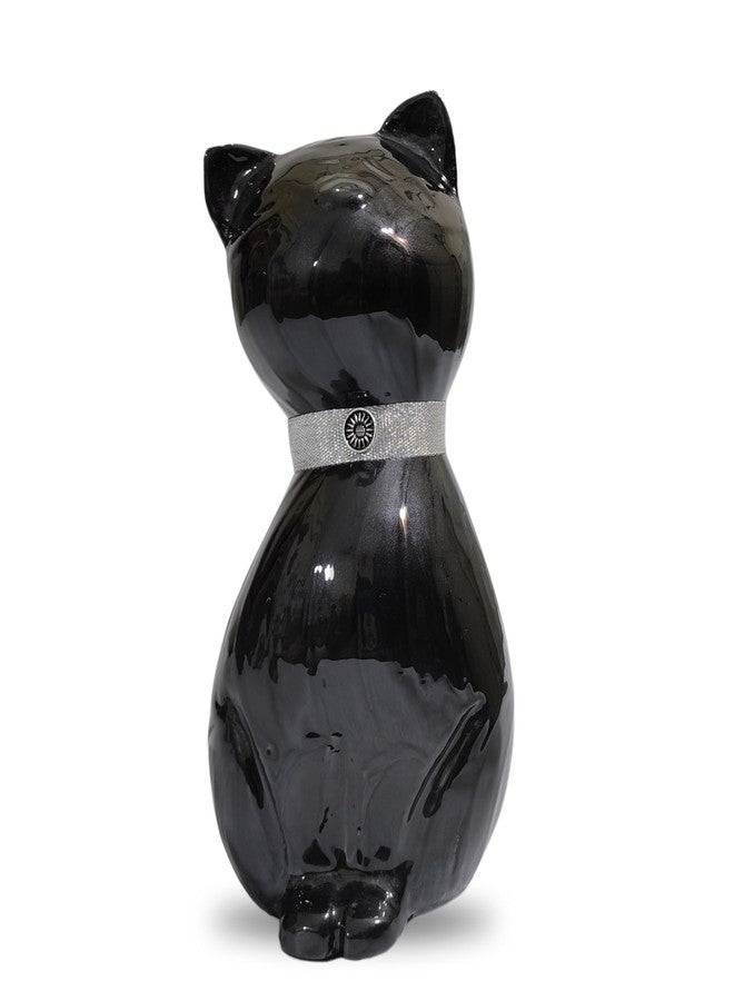 AYZCORP Cat Memorial Urn, Beautiful Container for Ashes - Cremation Keepsake for Remembering Pets - Decorative cat urn-Black,Purple Finish urn 42 Cubic Inch Capacity-URN for cat Ashes (Black) - Image 1
