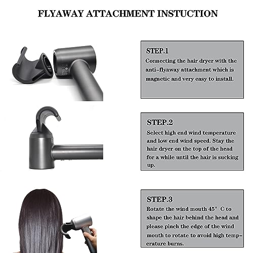 SEICHYGO Anti-Flight Flyaway Attachment Nozzle Compatible with Laifen Swift Hair Dryer/SE/SE 2 Styling Tool, Hair Smoothing Dryer Accessories for Laifen, Black - Image 3