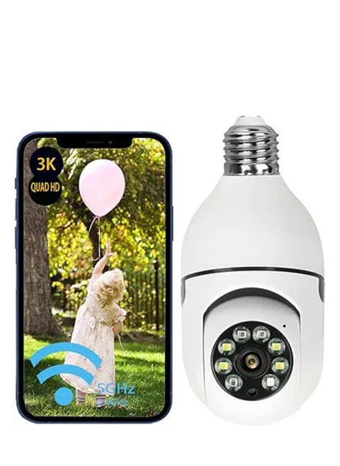 Panorama Wi-fi light Bulb Camera Security Camera1080P Wireless WiFi Outdoor Home IP Camera E27 360 Degree Panoramic,Motion Detection and Alarm,Two-Way Audio,Night Vision