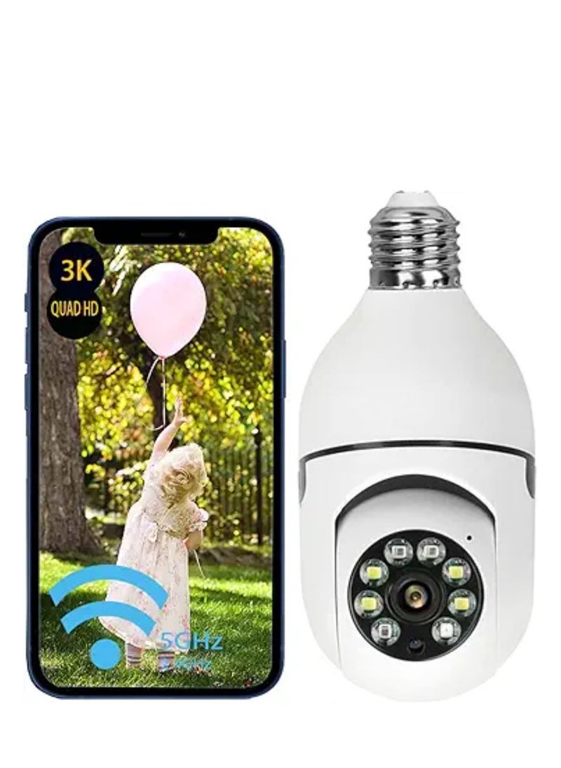 Generic - Panorama Wi-fi light Bulb Camera Security Camera1080P Wireless WiFi Outdoor Home IP Camera E27 360 Degree Panoramic,Motion Detection and Alarm,Two-Way Audio,Night Vision - Image 1