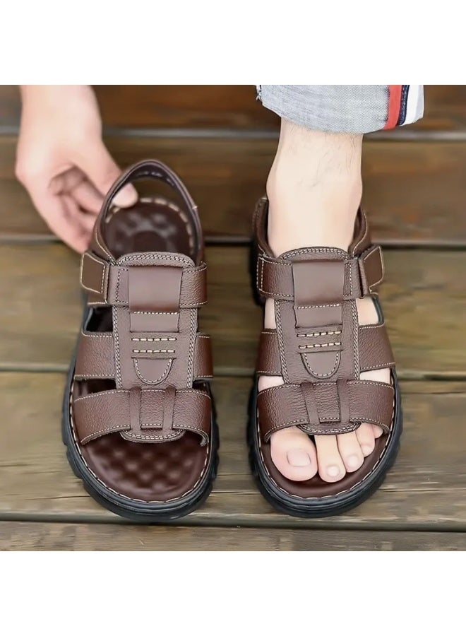 Nakhl Men's Flat Sandals,Open Toe Water Sandal,Arch Support Man Walking Sandals,Breathable Mesh Beach Sandalias,Non-Slip Casual Sandals For Men,Sports Sandals With Adjustable Back-Strap,Pool Slide Adjustable Flat Shoes - Image 5