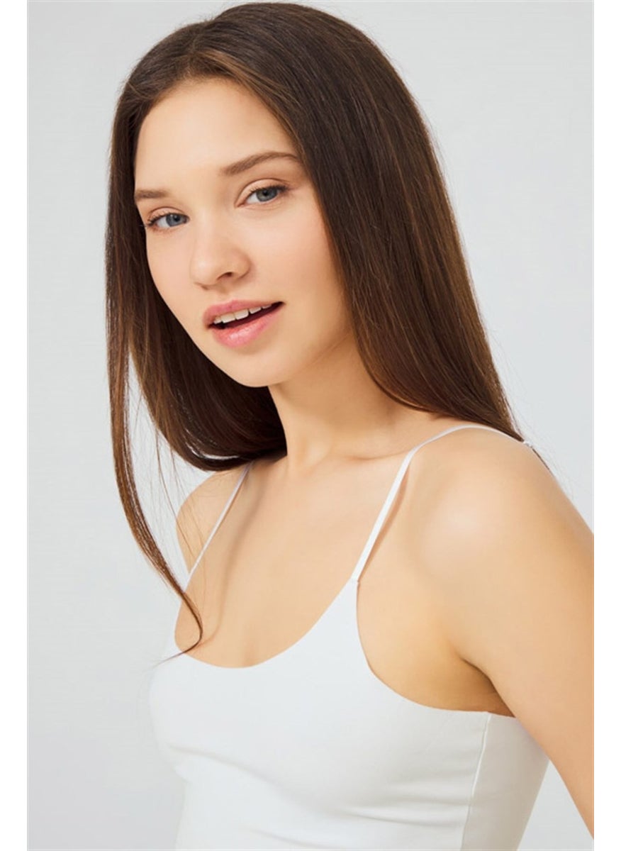 COTTONHILL Cream Adjustable Thin Straps Laser Cut Women's Crop Bustier  - Image 3