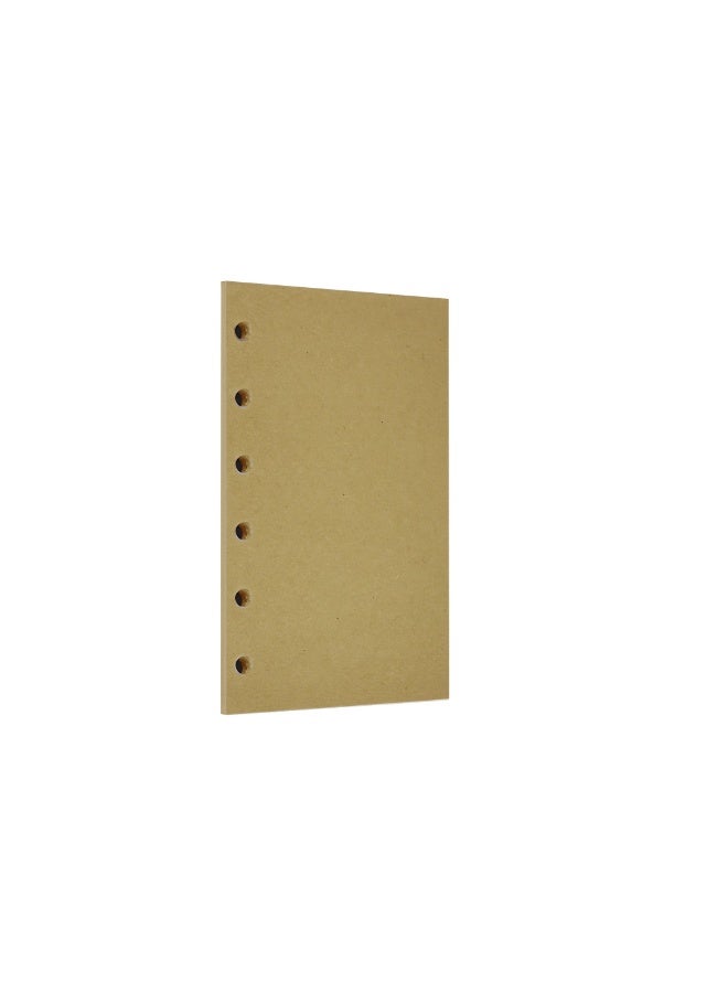 Zelten 1 Pack A7  45 Sheets/90 Pages Kraft Loose Leaf Punched Paper Refills Paper for 6 Hole Binder Personal Organizer Diary Notebook Refillable Planner - Image 1