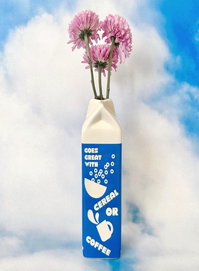 ban.do Vintage Inspired Rise and Shine Decorative Ceramic Vase, Unique Home/Kitchen/Office Accent, Oat Milk - Image 5