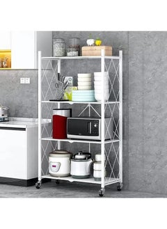 Cady One Iron kitchen storage and organization rack, 4 foldable shelves, with four wheels  - Image 3