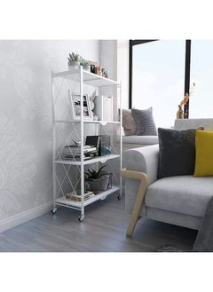 Cady One Iron kitchen storage and organization rack, 4 foldable shelves, with four wheels  - Image 2