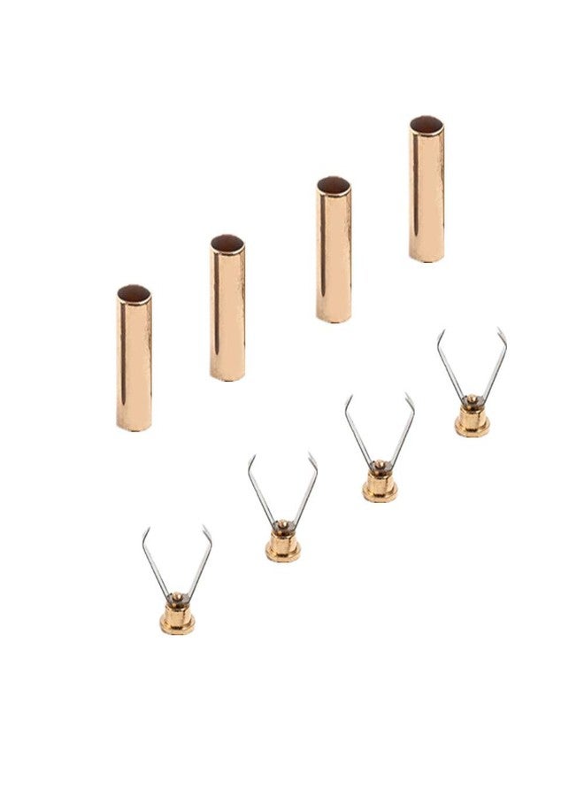Decker DIY Metal Aglets Shoelace Cylindrical Tips head Tip Protector -Set of Four Tips Easy to Install (Gold) - Image 2