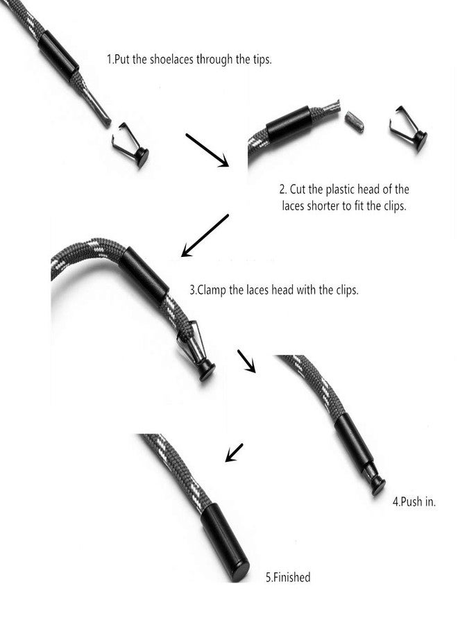Decker DIY Metal Aglets Shoelace Cylindrical Tips head Tip Protector -Set of Four Tips Easy to Install (Gold) - Image 4
