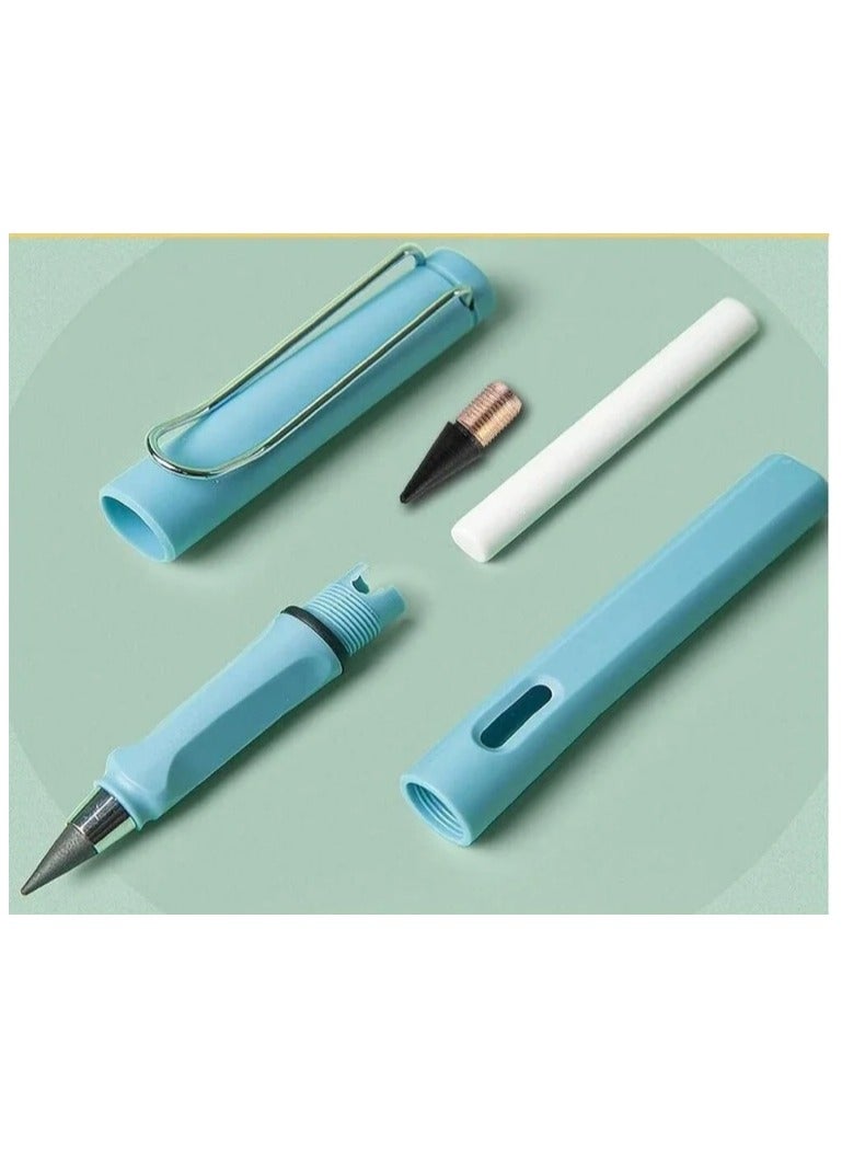 قلم رصاص يدوم طويلاً، قلم انفينيتي مع ممحاة وحواف بديلة، قلم رصاص بدون حبر قابل لإعادة الاستخدام للكتابة والرسم واللوازم المدرسية والمنزلية للطلاب - 2 قطعه ( الوان متعدد ) - Image 3