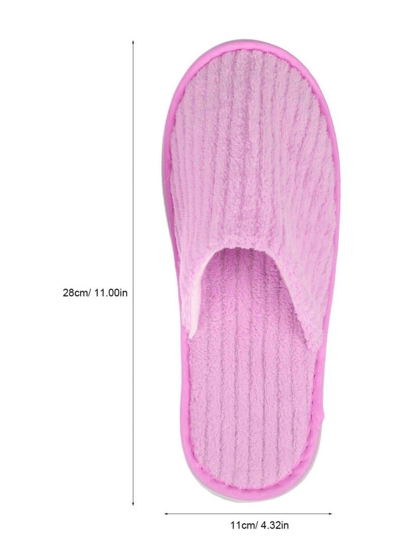 4 Pairs of Washable Closed Toe Disposable Spa Slippers for Men & Women - Ideal for Hotels, Guests, Home Use, and Travel (Pink)  - Image 5