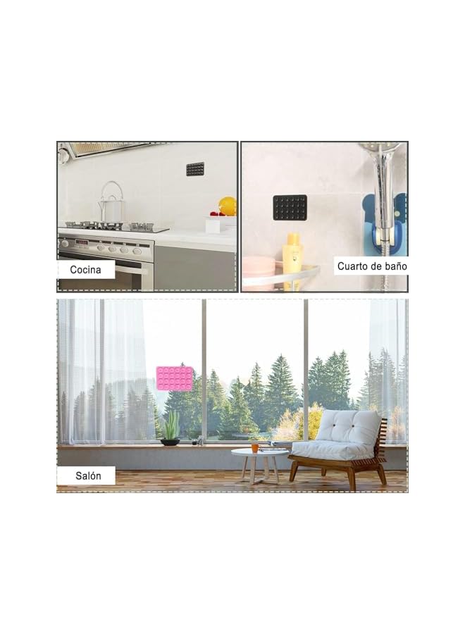 S-TOP Suction Cup Phone Mount, 4PCS Reinforced Silicone Device Grip, Secure Hands-Free Support on Smooth Surfaces, Perfect for Mirror, Tile, Refrigerator, Window, Dashboard, Kitchen and Bathroom - Image 2