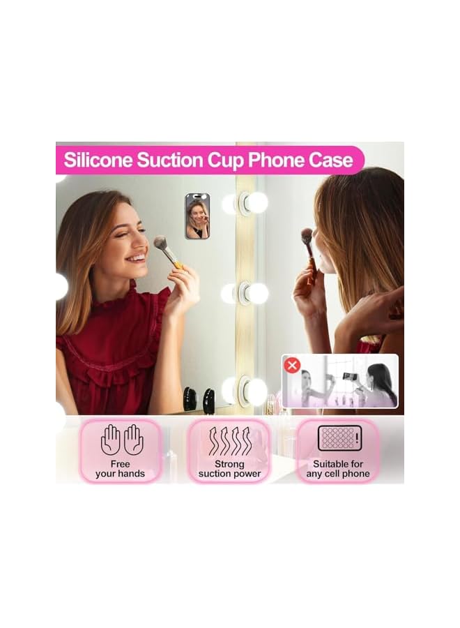 S-TOP Suction Cup Phone Mount, 4PCS Reinforced Silicone Device Grip, Secure Hands-Free Support on Smooth Surfaces, Perfect for Mirror, Tile, Refrigerator, Window, Dashboard, Kitchen and Bathroom - Image 3