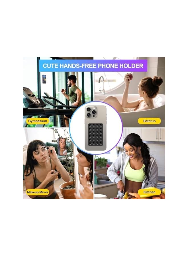 S-TOP Suction Cup Phone Mount, 4PCS Reinforced Silicone Device Grip, Secure Hands-Free Support on Smooth Surfaces, Perfect for Mirror, Tile, Refrigerator, Window, Dashboard, Kitchen and Bathroom - Image 4