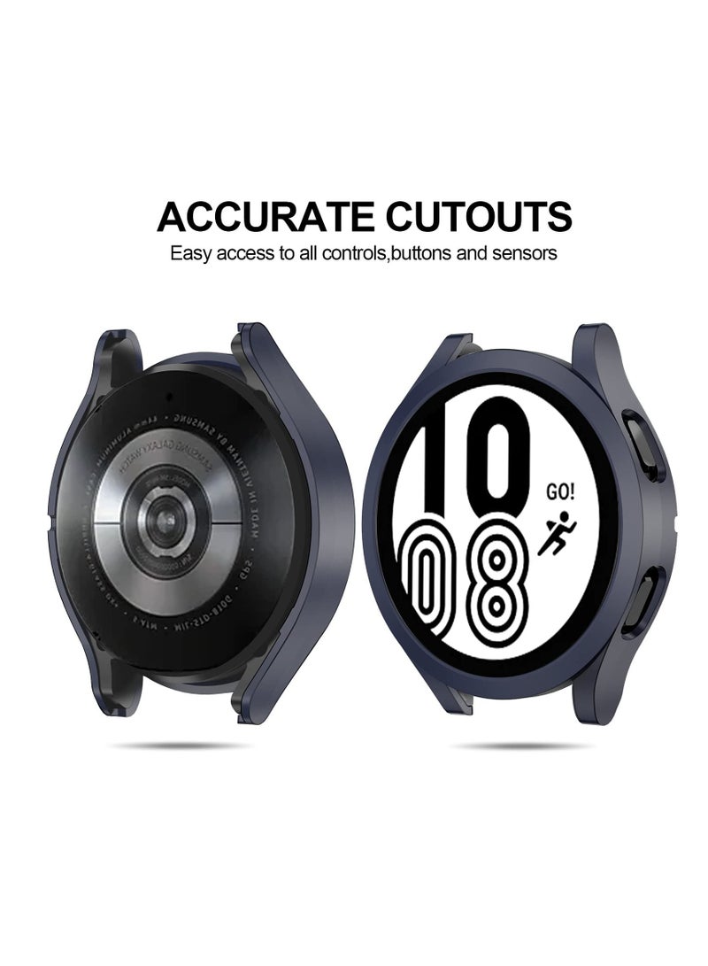 SYOSI [5+5 Pack] Compatible for Samsung Galaxy Watch 4 44mm Screen Protector Case,Matte PC Bumper Cover+5 Tempered Glass Screen Protector Films for Galaxy Watch4 Accessories - Image 3